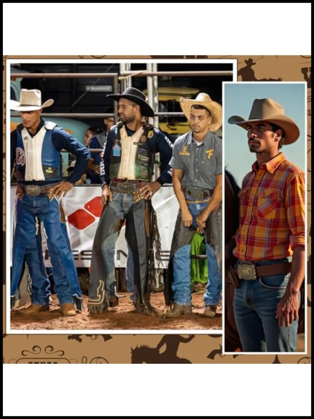 6 Pcs Western Belt Buckles Cowboy Belt Clasp Set Zinc Alloy